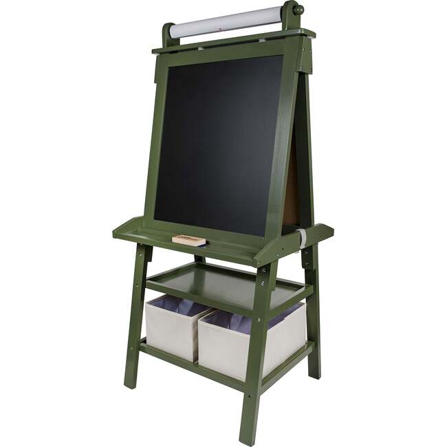 Deluxe Learn and Play Art Center, Olive Green - Easels & Art Tables - 4