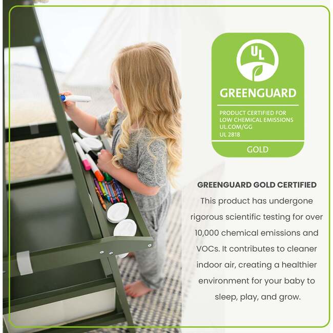 Deluxe Learn and Play Art Center, Olive Green - Easels & Art Tables - 7