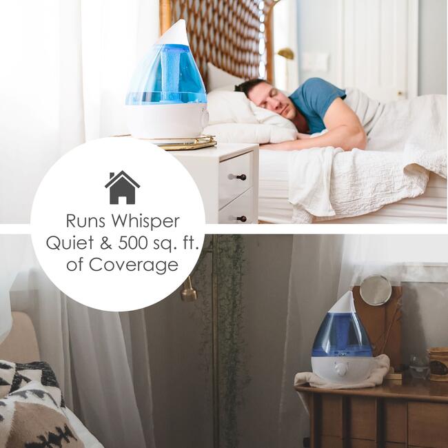 Drop Cool-Mist Humidifier, 1 Gal. - Blue & White - Humidifiers - 6