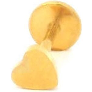 Heart Titanium Flat Back Stud Earring, Gold