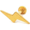 Bolt Titanium Flat Back Stud Earring, Gold - Earrings - 1 - thumbnail