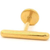Bar Titanium Flat Back Stud Earring, Gold - Earrings - 1 - thumbnail