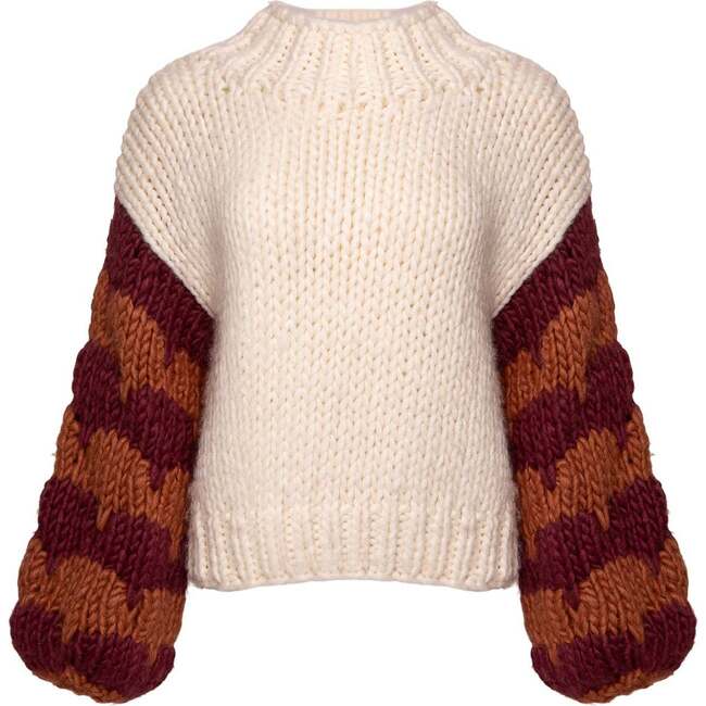 Aimee Sweater in Orange & Cream