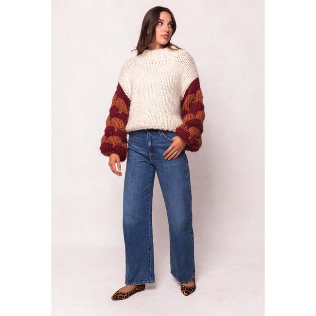 Aimee Sweater in Orange & Cream