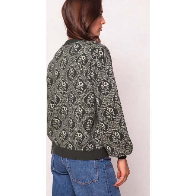 Vivienne Sweater in Emerald Lattice Bloom