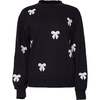 Micah Crew Neck Sweatshirt in Black & Bows - Sweatshirts - 1 - thumbnail