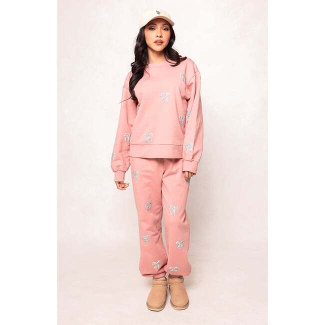 Micah Crew Neck Sweatshirt in Pink & Bows