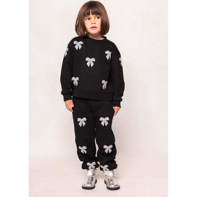 Mini Micah Crew Neck Sweatshirt in Black & Bows - Sweatshirts - 3