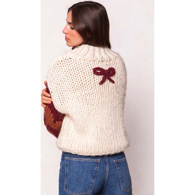 Aimee Sweater in Orange & Cream - Sweaters - 3
