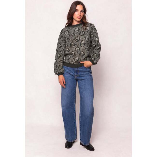 Vivienne Sweater in Emerald Lattice Bloom - Sweaters - 3