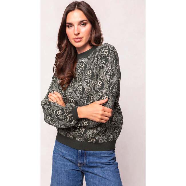 Vivienne Sweater in Emerald Lattice Bloom - Sweaters - 4