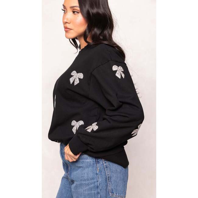 Micah Crew Neck Sweatshirt in Black & Bows - Sweatshirts - 3