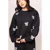 Micah Crew Neck Sweatshirt in Black & Bows - Sweatshirts - 4