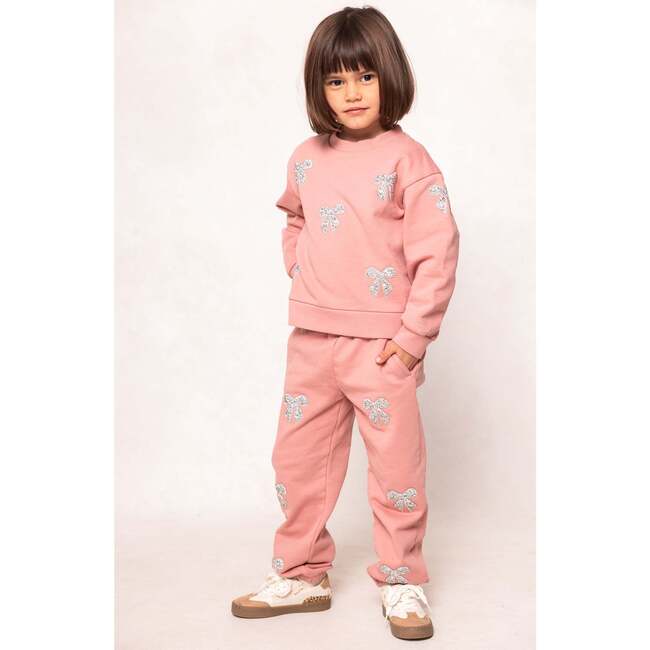 Mini Micah Crew Neck Sweatshirt in Pink & Bows