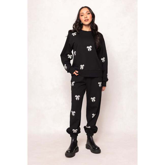 Micah Crew Neck Sweatshirt in Black & Bows - Sweatshirts - 5