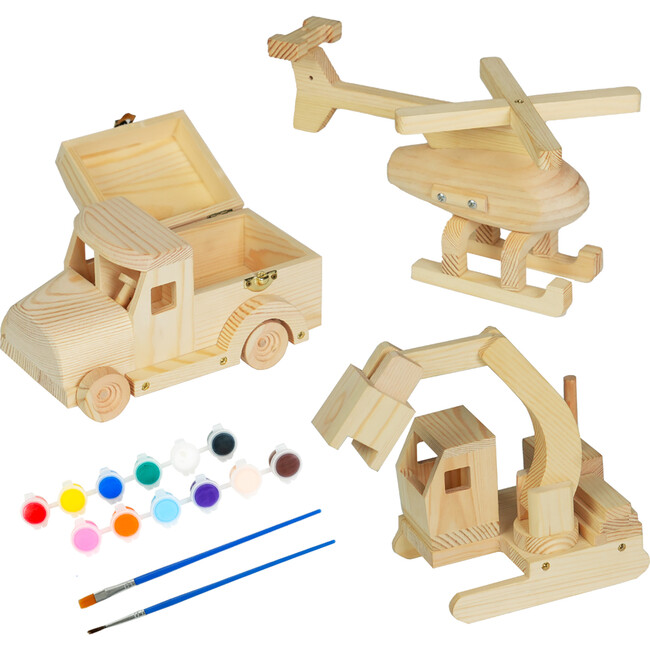 3-Piece Wood Building Toy Kit