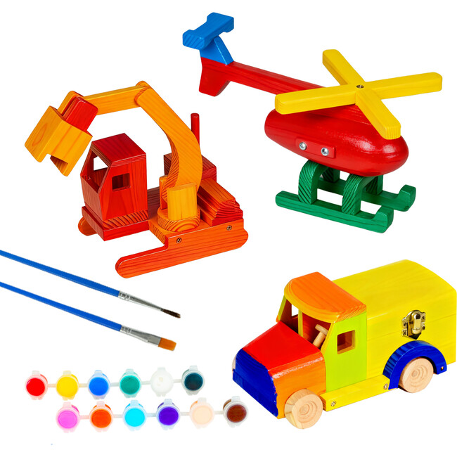 3-Piece Wood Building Toy Kit - Arts & Crafts - 3