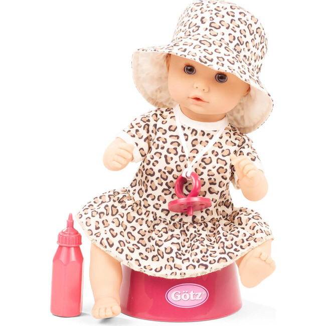 Aquini Girl: 13" Potty Baby Doll - Spotted Cat
