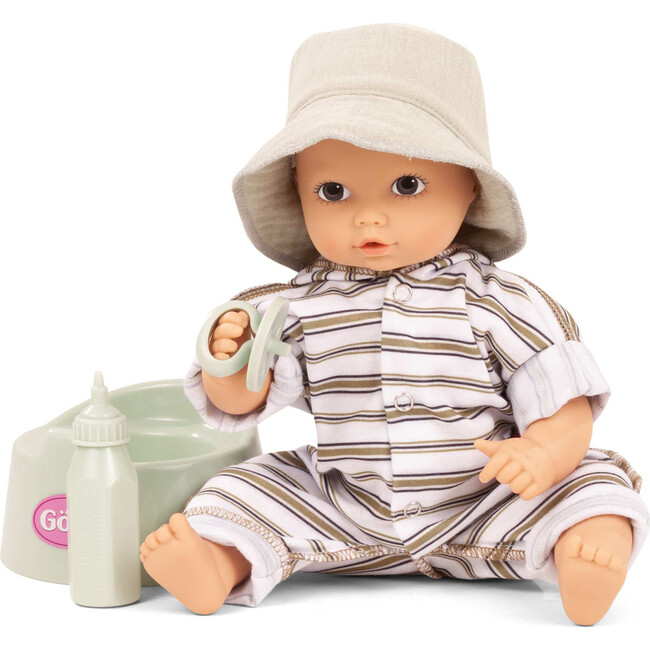 Aquini Girl: 13" Potty Baby Doll - Urban Stripes - Dolls - 4