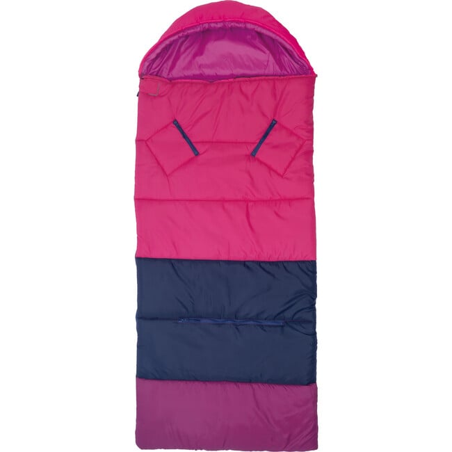 Sleep-N-Pack™ Big Kid Size Sleeping Bag Backpack ,Color Block Raspberry Sorbet, Navy & Winterberry - Sleepbags - 4