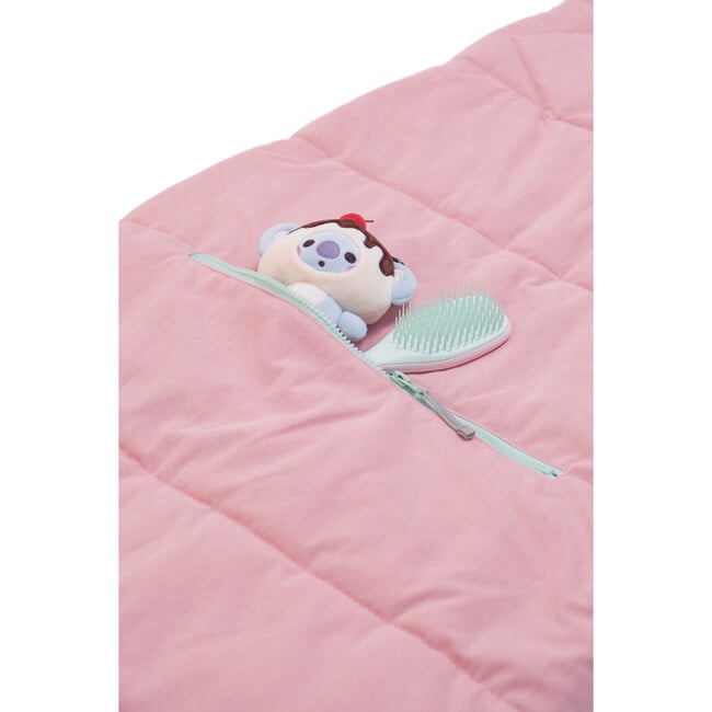 Sleep-N-Pack™ Little Kid Size Sleeping Bag Backpack, Bows & Ruffles Cotton Candy Pink Corduroy - Sleepbags - 6