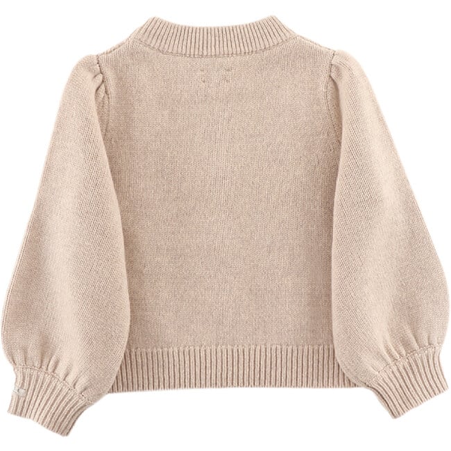 Niena Merino Wool Braided Knit Bishop Sleeve Sweater, Lavender Brown - Sweaters - 3