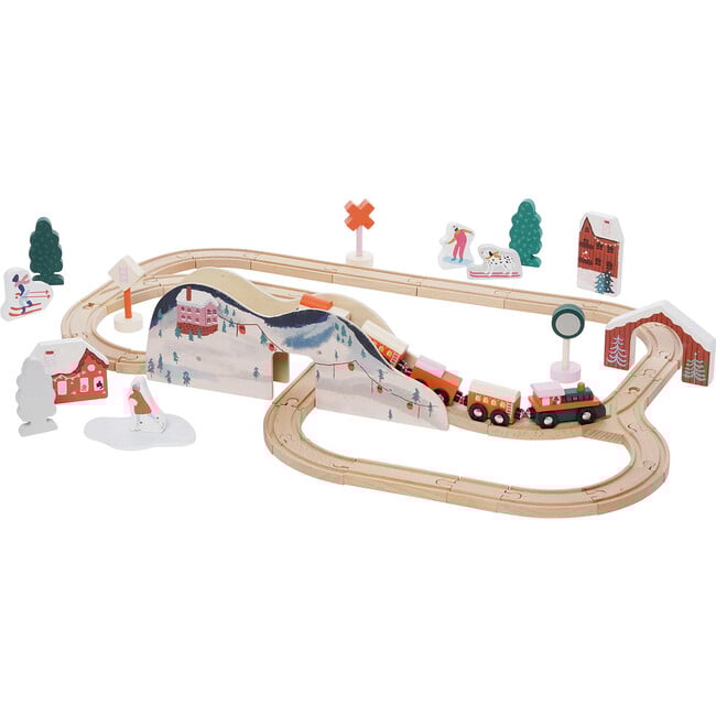 Manhattan Toy Alpine Express 49-Piece Wooden Toy Train Set with Scenic Accessories for Toddlers 3 Years and Up - Play Kits - 4