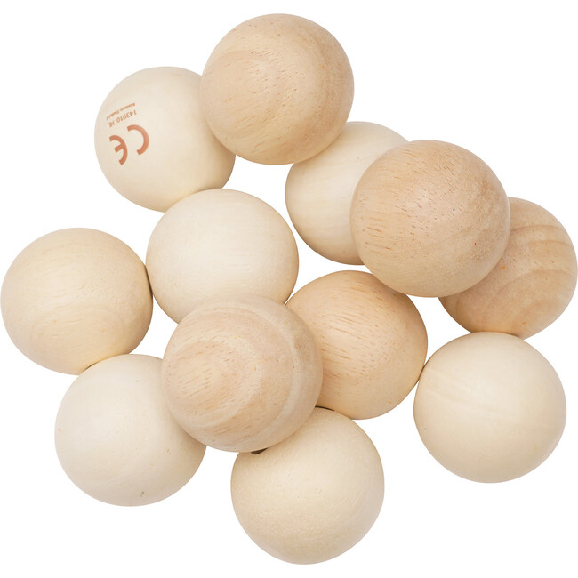 Natural Baby Beads Rattle and Teether Grasping Activity Toy