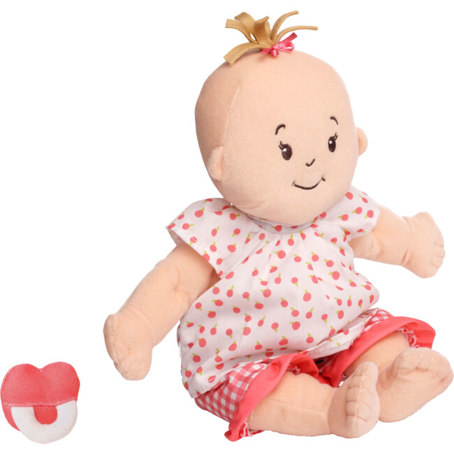 Peach Doll with Light Brown Hair - Soft Dolls - 3
