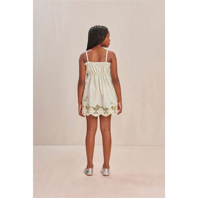 Lola Embroidered Linen Kids Dress, LIGHT HONEYDEW - Dresses - 6