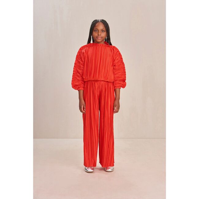 Kassie Pleated Lollipop Satin Kids Pant, LOLLIPOP - Pants - 3