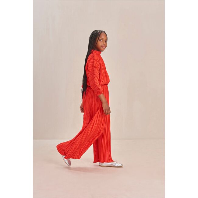 Kassie Pleated Lollipop Satin Kids Pant, LOLLIPOP - Pants - 4