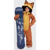 Foxdo Adjustable Hood Waterproof Zipper Snowsuit, Leather Brown - Snowsuits - 3 - thumbnail