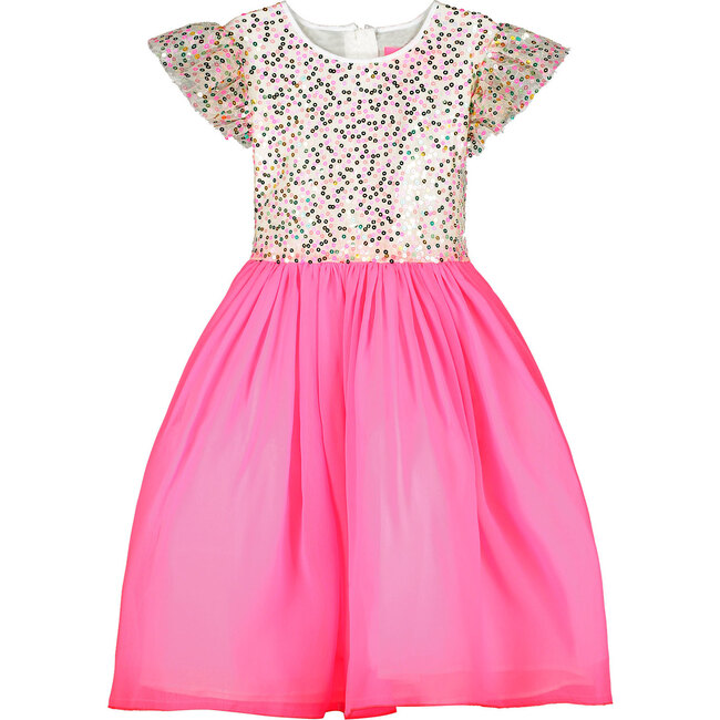 Shimmer Pink Sweetie Sequin Girls Party Dress - Dresses - 1