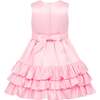 Arabella Frill Satin Girls Party Dress, Sugar Pink - Dresses - 3 - thumbnail