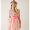 Pink Blossom Sequin Embroidered Girls Party Dress - Dresses - 2 - thumbnail