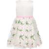Margarita Embroidered Tulle And Satin Occasion Party Dress, White - Dresses - 2 - thumbnail