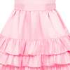 Arabella Frill Satin Girls Party Dress, Sugar Pink - Dresses - 4 - thumbnail