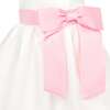 Lilibet Satin Bow Occasion Party Dress, White & Pink - Dresses - 3 - thumbnail