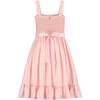 Ava Smocked & Embroidered Gingham Check Girls Party Dress, Pink - Dresses - 3 - thumbnail