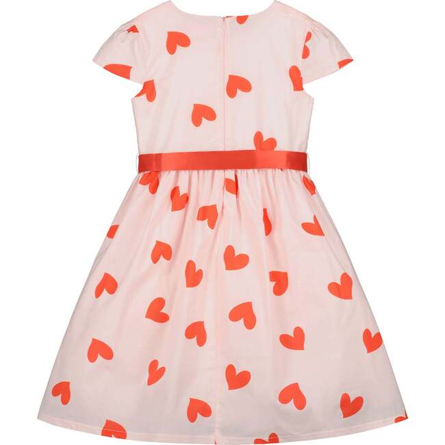 Love Heart Valentines Party Dress With Bow, Pink And Red - Dresses - 2
