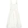 Ava Smocked Embroidered Cotton Girls Occasion Dress, White - Dresses - 3