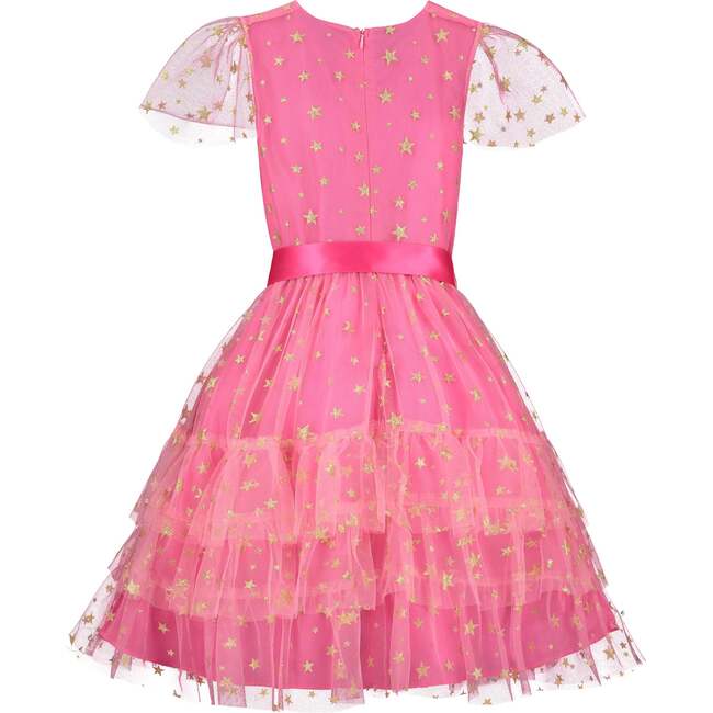 Cinderella Star Tulle Frill Luxury Party Dress, Candy Pink - Dresses - 3
