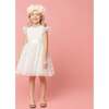 Fleur Luxury Tulle Flower Girls Dress, White - Dresses - 2 - thumbnail