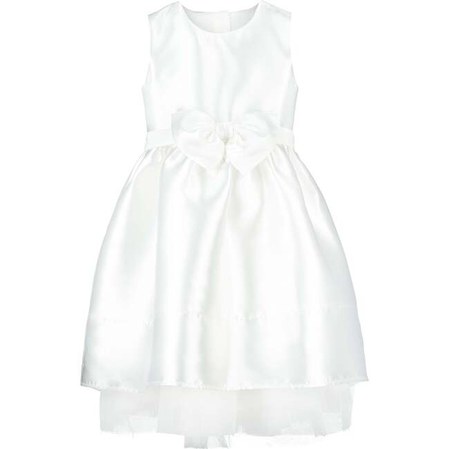 Florence Taffeta Sleeveless Bow Party Dress, White - Dresses - 1