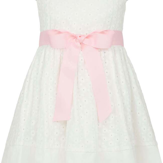Grace Embroidered Cotton Flower Baby Dress, White & Pink - Dresses - 5