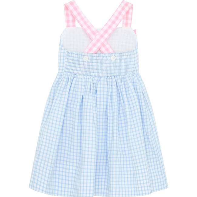Little Princess Helena Gingham Bow Cotton Baby Dress, Pink & Blue - Dresses - 2