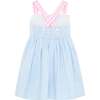 Little Princess Helena Gingham Bow Cotton Baby Dress, Pink & Blue - Dresses - 2 - thumbnail