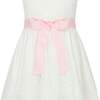 Grace Embroidered Cotton Flower Girls Dress, White & Pink - Dresses - 5 - thumbnail