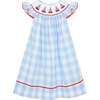 Little Princess Bella Hand Smocked Embroidered Sails Cotton Baby Dress, Red, White & Blue - Dresses - 1 - thumbnail